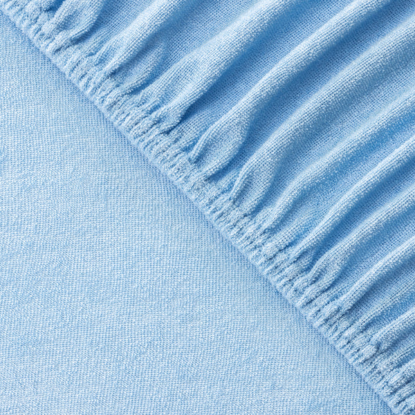 Fottee stretch bed sheets for baby mattresses 60x120 to 70x140cm, light blue