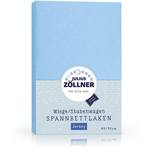 Jersey Spannbettlaken für Wiegen & Stubenwagenmatratzen 90x 40 cm, Hellblau