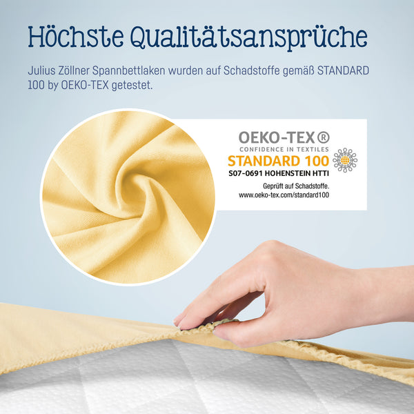 Jersey stretch bed sheets for cradles & Stubenwagenmatratzen 90x 40 cm, Banana