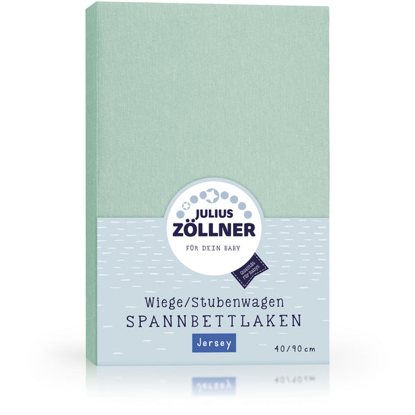 Julius Zöllner Jersey Spannbettlaken für Wiegen & Stubenwagenmatratzen 90x 40 cm, Salbei