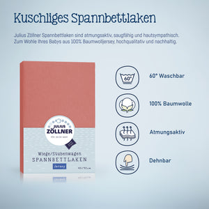 Jersey fitted sheet for cradles and bassinet mattresses 90x 40 cm, Terra