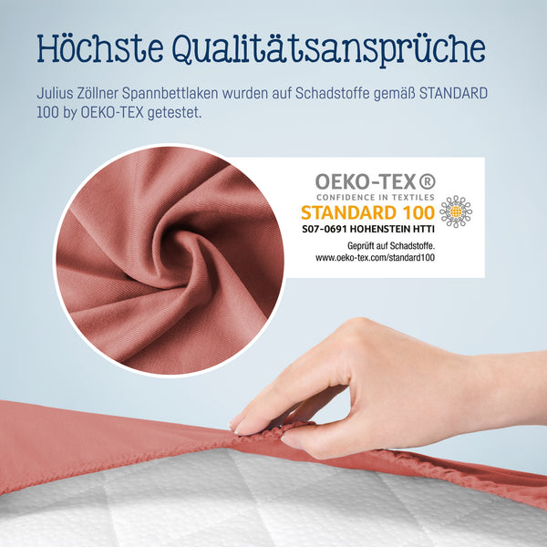 Jersey stretch bed sheets for cradles & Stubenwagenmatratzen 90x 40 cm, Terra