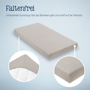 Jersey fitted sheet for cradles and bassinet mattresses 90x 40 cm, taupe