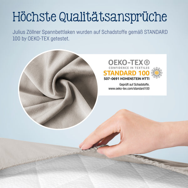 Jersey stretch bed sheets for cradles & Stubenwagenmatratzen 90x 40 cm, taupe