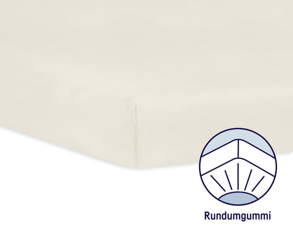 Jersey folding bed sheets for the extra bed 50x100cm, Ecru