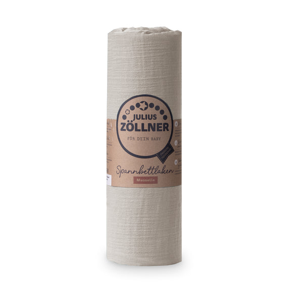 Muslin fitted sheet, sand