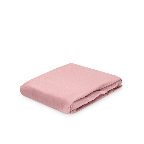 Muslin fitted sheet, Dusty Rose