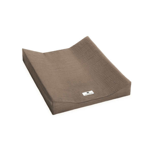 Cover Winding pad/2-Keil-Mulde from Musselin, nougat
