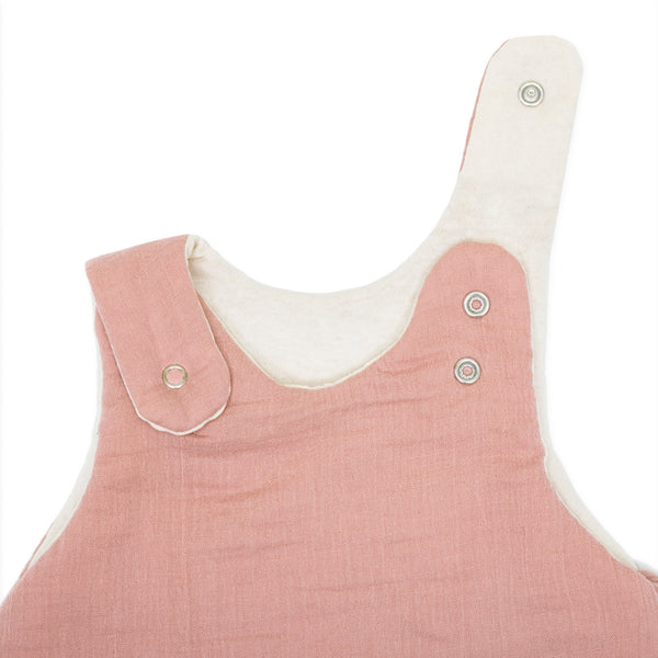 Baby sleeping bag made of cotton - Dusty Rose