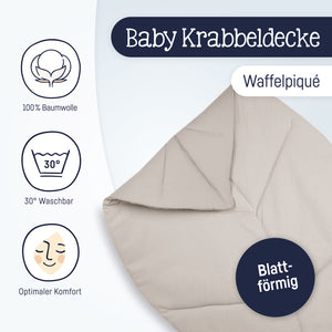 Krabbeldecke Blatt, Waffelpiqué Seashell