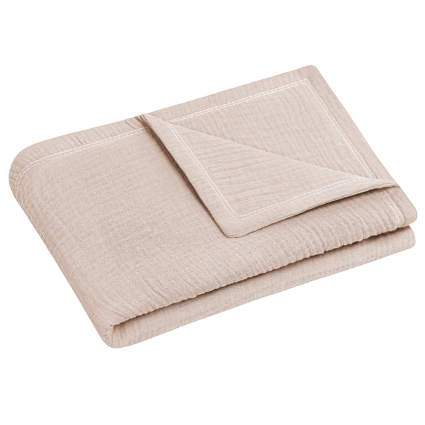 Cotton muslin blanket, sand