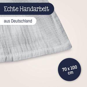 Cotton muslin blanket, grey