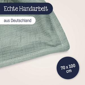 Cotton muslin blanket, green