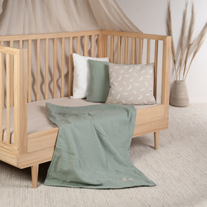 Cotton muslin blanket, green