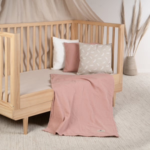 Cotton muslin blanket, Dusty Rose