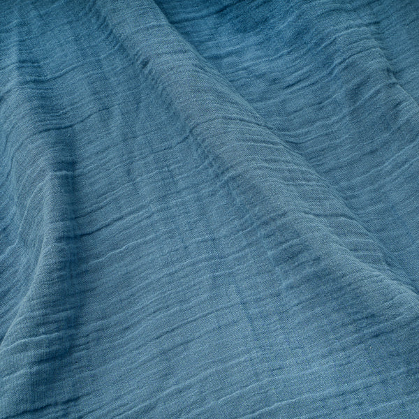 Stillkissenbezug aus Baumwollmusselin, blau