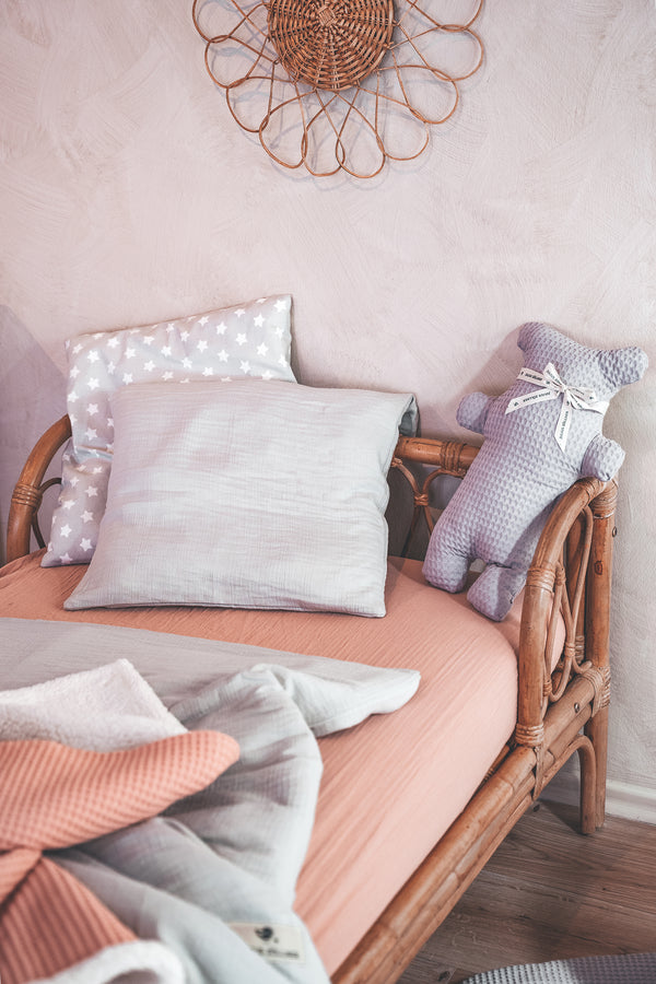 Muslin fitted sheet, Dusty Rose
