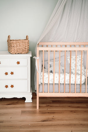 Baldachin aus Baumwollmusselin, grau