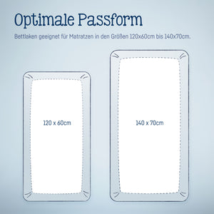 Jersey Spannbettlaken für Babymatratzen 60x120 bis 70x140cm, Hellblau