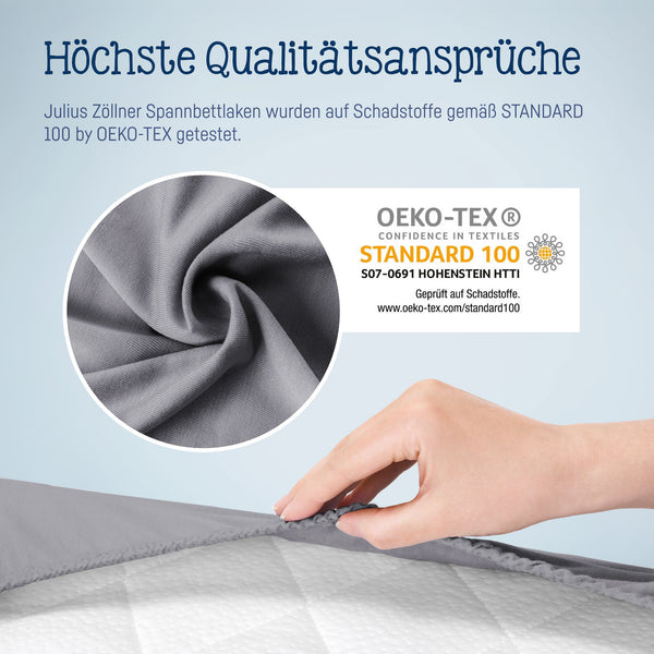 Jersey stretch bed sheets for baby mattresses 60x120 to 70x140cm, Anthracite