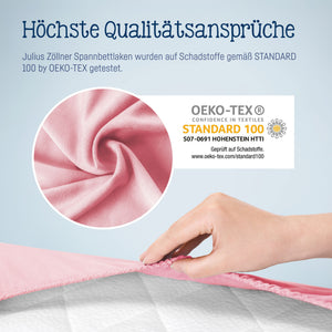 Jersey fitted sheet for baby mattresses 60x120 to 70x140cm, pink