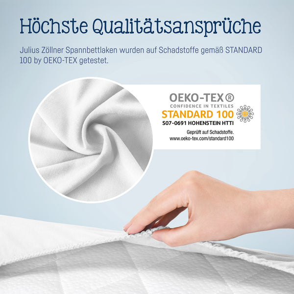 Jersey stretch bed sheets for baby mattresses 60x120 to 70x140cm, white