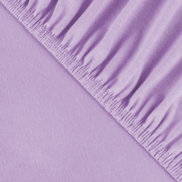 Jersey stretch bed sheets for baby mattresses 60x120 to 70x140cm, lilacs