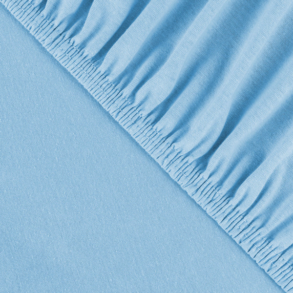 Jersey Spannbettlaken für Babymatratzen 60x120 bis 70x140cm, Hellblau