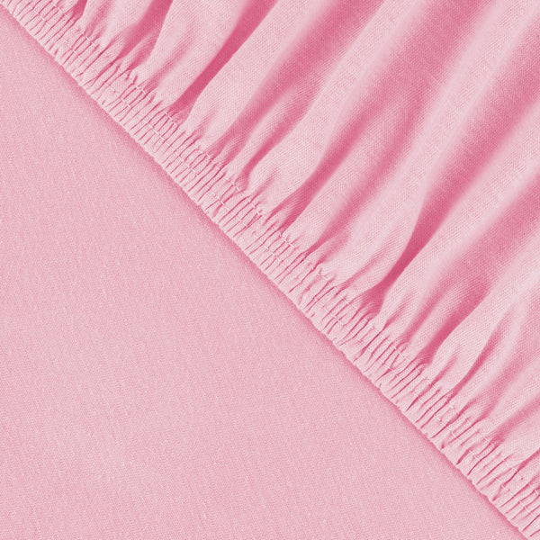 Jersey stretch bed sheets for baby mattresses 60x120 to 70x140cm, pink